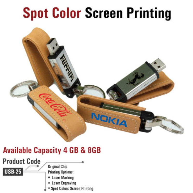 Leather Keychain USB Flash Drives 115b